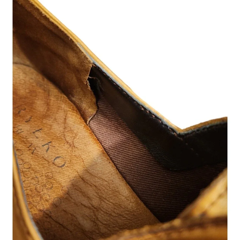 Rylko Relax Wedge Women's Size 38  Vintage Polish Leather Lace Up Camel Shoes